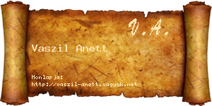 Vaszil Anett névjegykártya