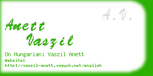 anett vaszil business card